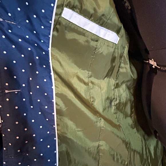 Land’s End Navy Polka Dot Button-Up Coat - Picture 3 of 6